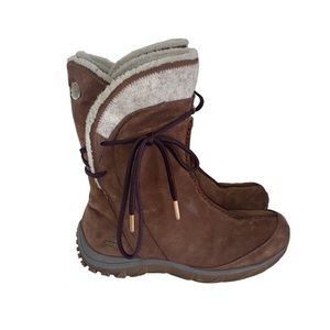 Patagonia Attlee Tie Waterproof Boots Womens Size 9 Espresso Insulation
